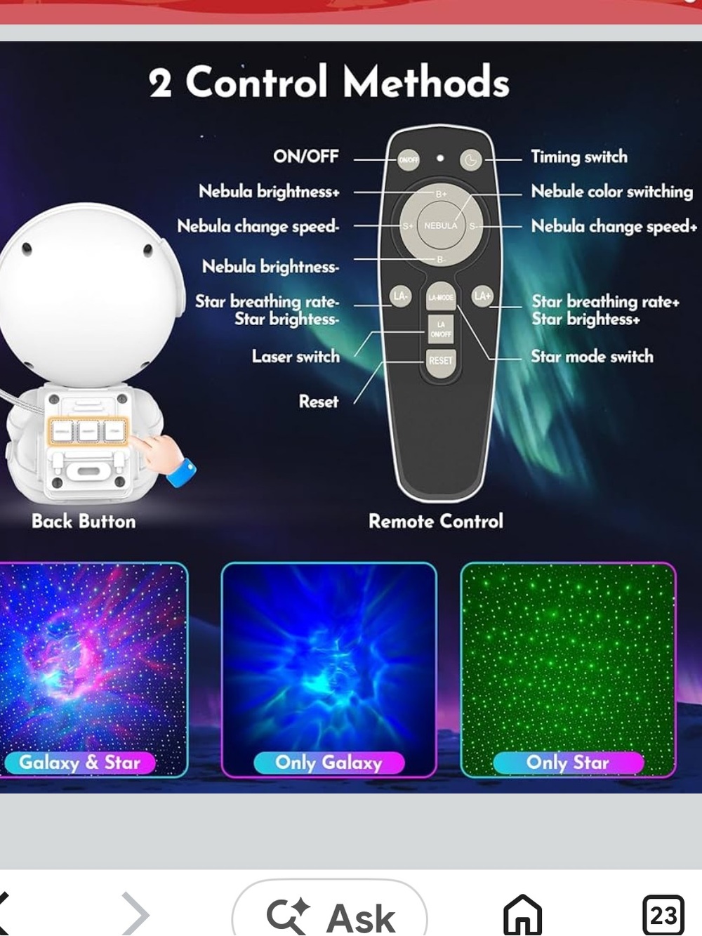 Astronaut Galaxy Projector for Bedroom Decor - Picture 7 of 11